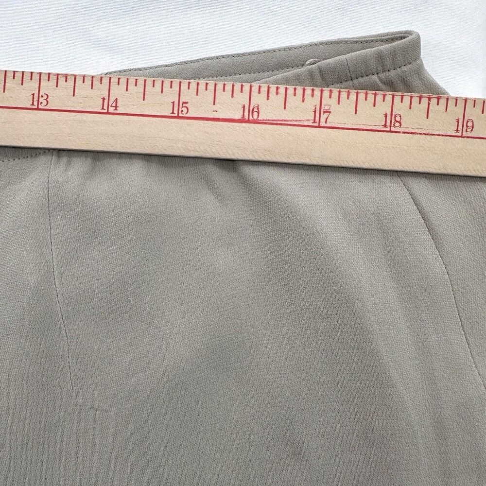 Eileen Fisher Pants XL Heavyweight Stretch Silk Georgette Dove Wide Straight NEW - Picture 6 of 11